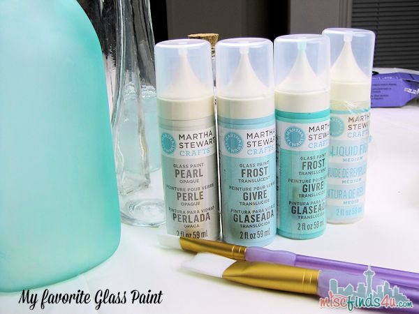 Creating translucent Glass with  Stewart painting Martha to Sea DIY Glass Paint look Projects: glass jars