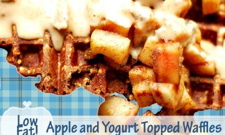 High Fiber Low Fat Apple and Yogurt Topped Waffles Recipe