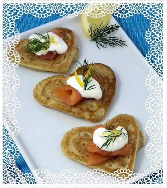Heart Shaped Blinis - Make Ahead Appetizers for Valentine's Day