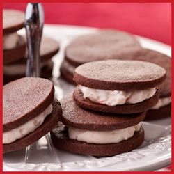 Chocolate Sandwich Cookies with Peppermint Buttercream Filling Recipe