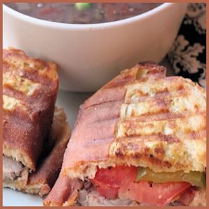 Cuban Panini and Black Bean Soup made with leftover pork tenderloin by tonispilsbury