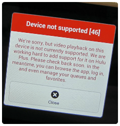MG Gaming System Does Not Support Hulu Plus