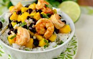 Chili Lime Shrimp Bowls with Black Bean Mango Salsa - Top Summer BBQ Recipes