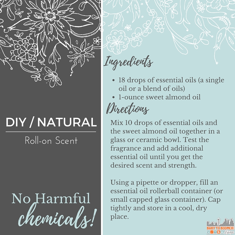 Make Your Own Healthy Natural DIY Aromatherapy Roll-on Scent Perfume with essential oils - simple recipe & product links