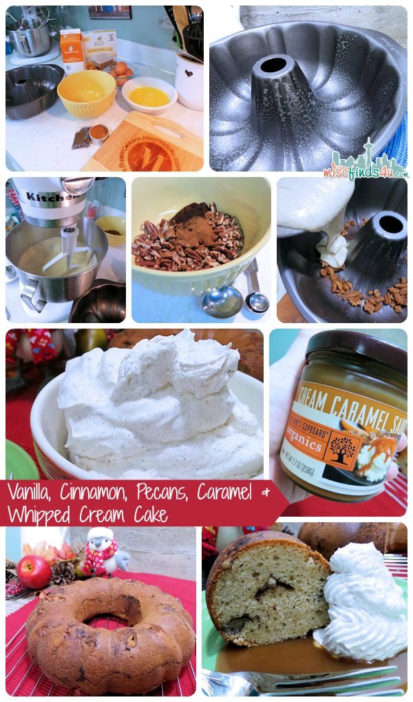 Cinnamon Vanilla Pecan Cake with Caramel Topping Recipe