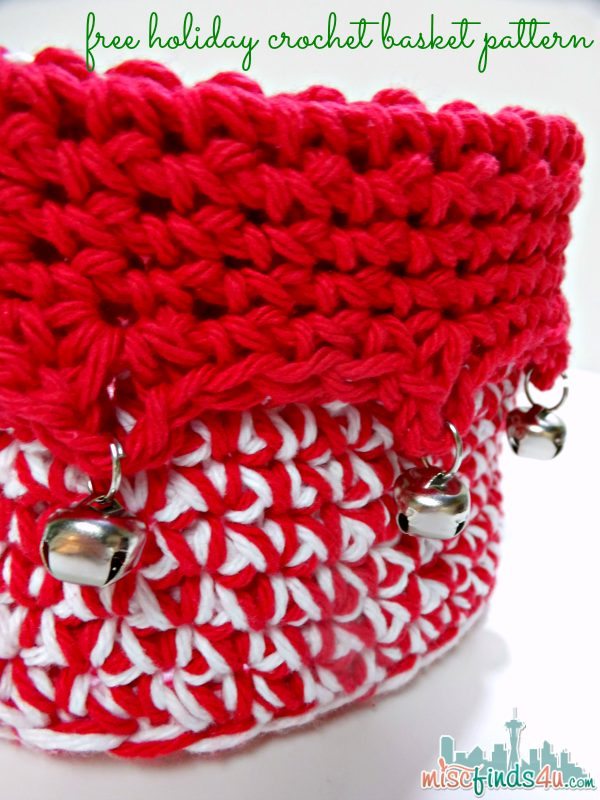 Free Holiday Crochet Patterns: Jingle Bells Basket