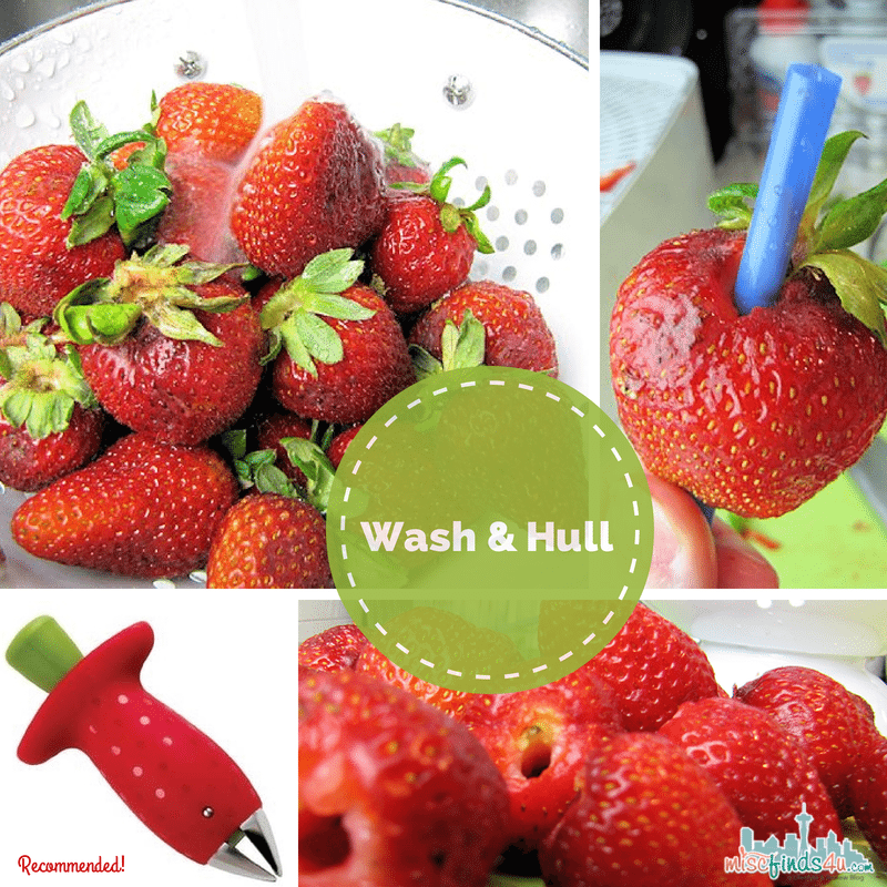 Dehydrating Strawberries - wash and hull tips