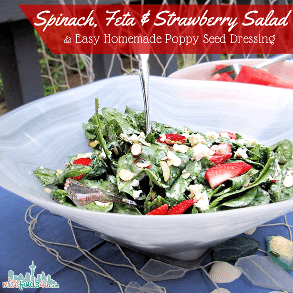 Spinach Salad: Strawberry and Feta with Poppy Seed Dressing Recipe