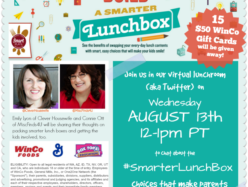 RSVP #SmarterLunchBox Twitter Party August 13 at 12PM PT