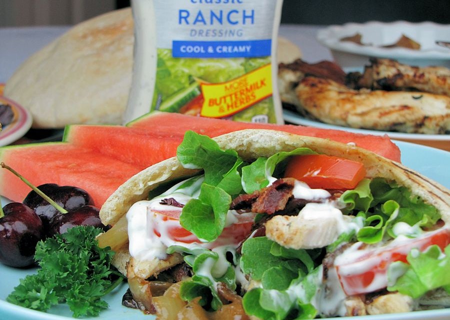 Grilled Onion Chicken Bacon Ranch Pitas – Easy Salad Dressing Recipe