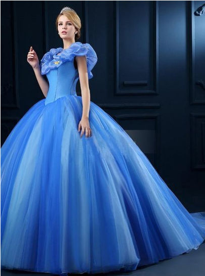 Lovelybride Cinderella Quinceanera Dress 2015 Tulle Prom Party Debutante Gowns (custom size)