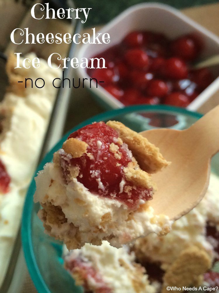 No Churn Cherry Cheesecake Ice Cream 