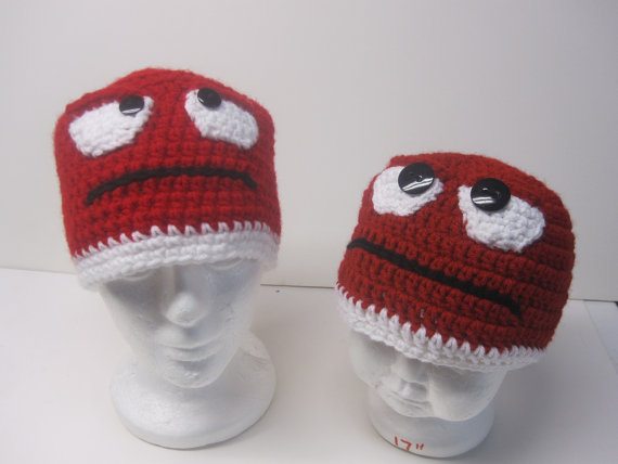 INSIDE OUT Anger crochet hat in adult and children's sizes. Purchase from Francesca4me