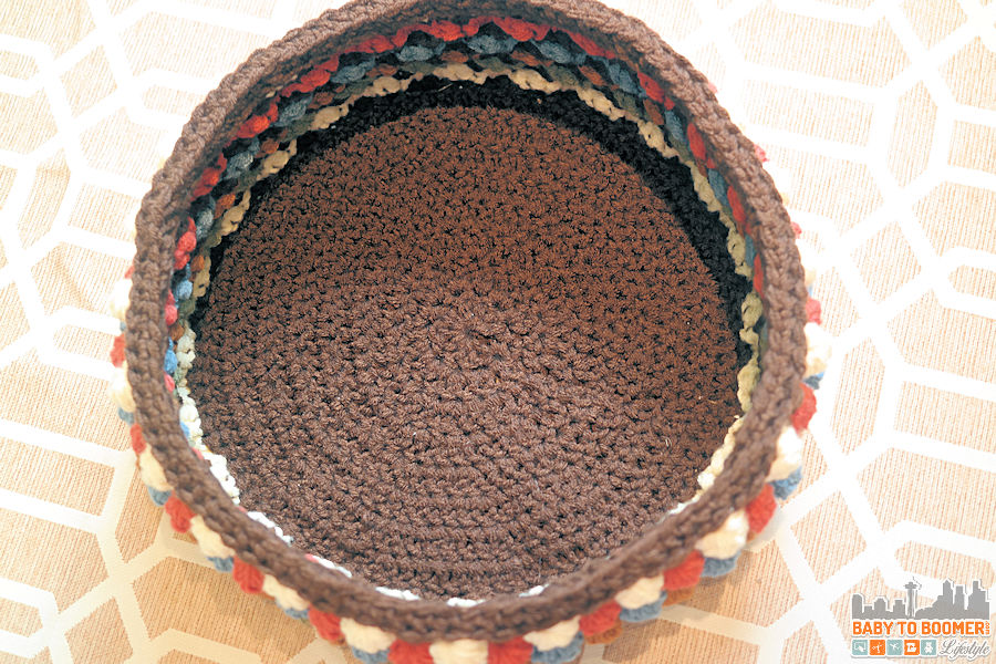 Free Bobble Storage Basket Crochet Pattern