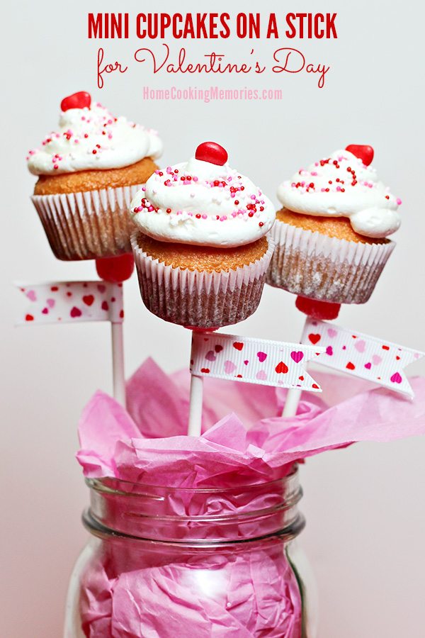 Valentines Day Mini Cupcakes on a Stick 