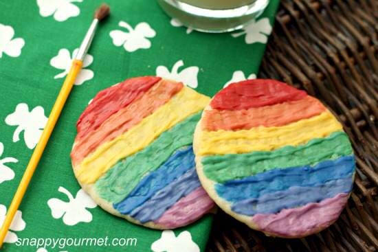 Rainbow Painted Sugar Cookies