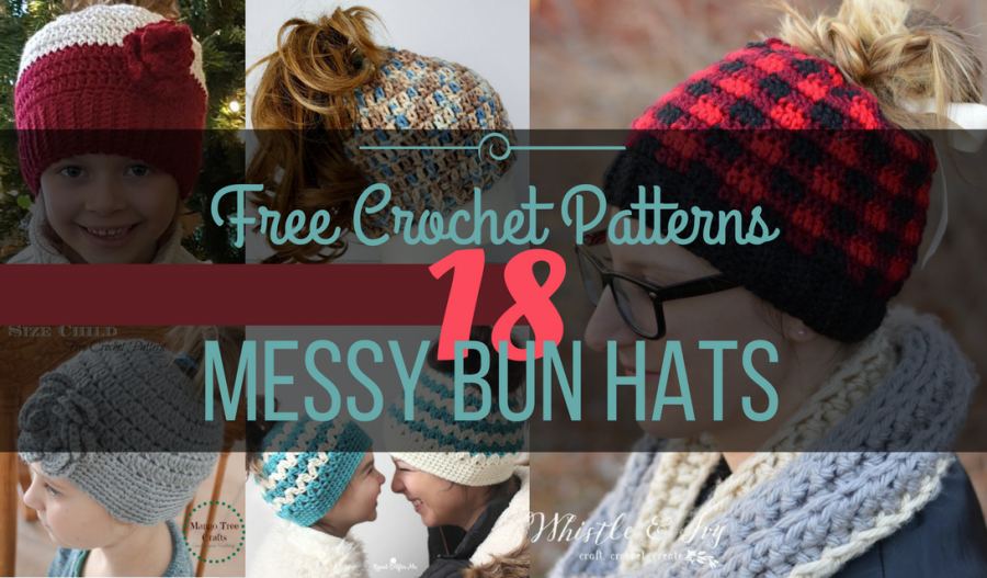 23 Free Messy Bun Hat Crochet Patterns – Make Your Own Ponytail Beanie