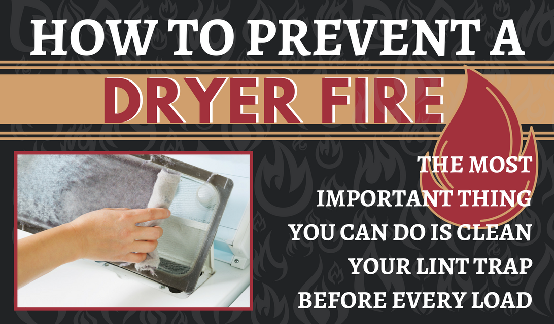 NFPA Prevent Dryer Fires Statistics - NATIONAL FIRE PROTECTION ASSOCIATION Home Fires Clothes Dryers - How to prevent a dryer fire - simple things you can do - Clean the lint trap after every load