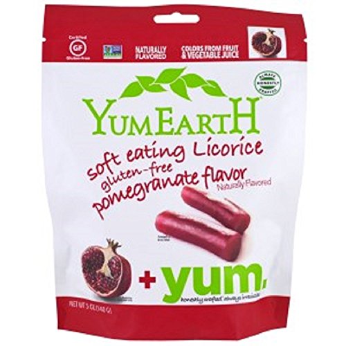 YumEarth Soft Eating Licorice Gluten-Free Pomegranate Flavor 5-Ounce - Vegan, Natural, Organic, & yummy