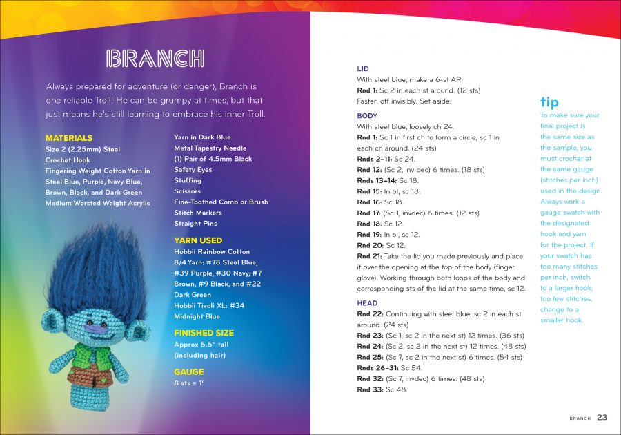 Branch - DreamWorks Trolls: Crochet Finger Puppets Kit aff