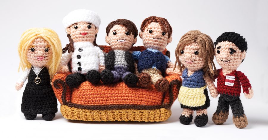 TV's FRIENDS are here with the Central Perk Couch! Crochet Patterns for all characters plus fun props! aff